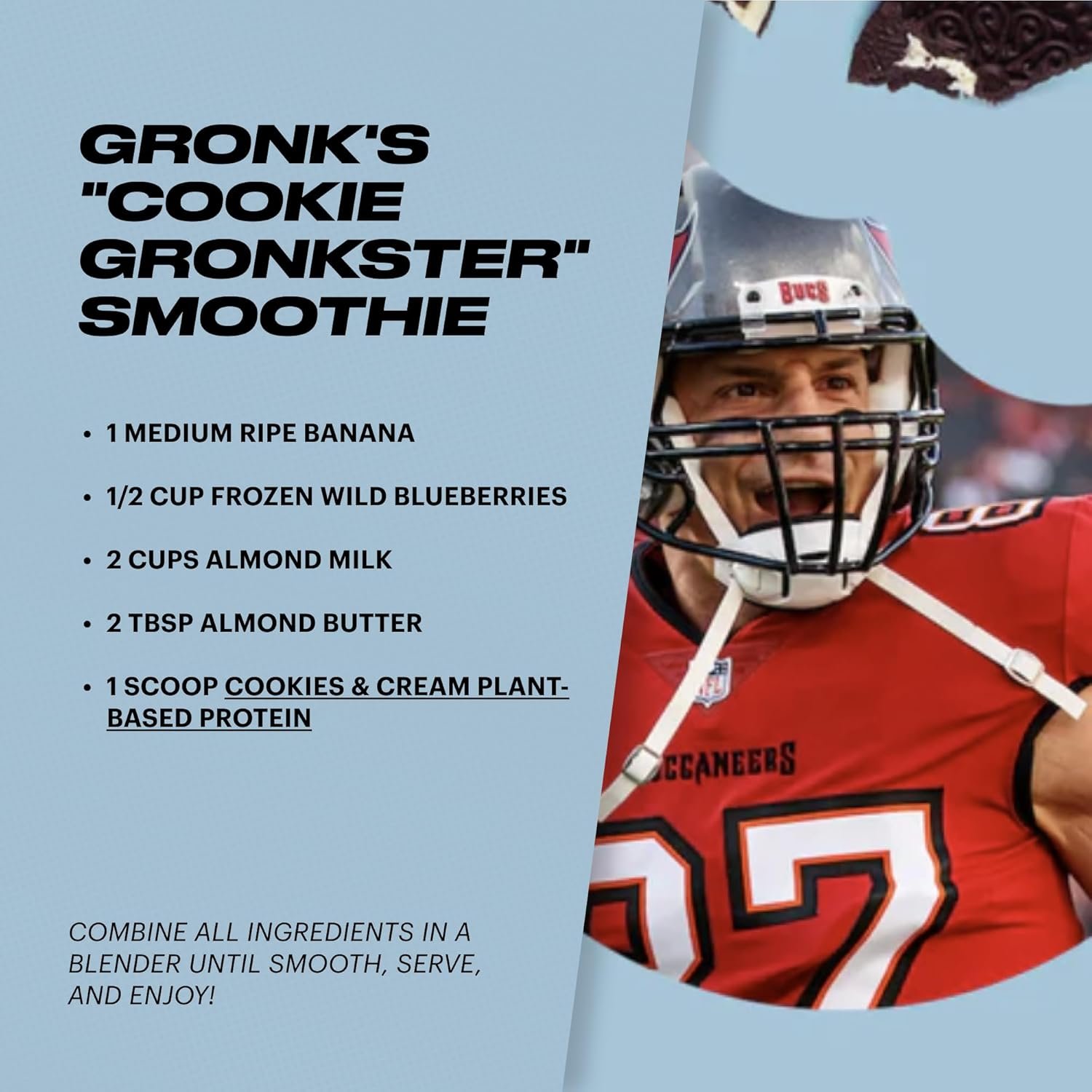 TB12 Plant Based Protein Powder by Tom Brady, 24g of Vegan Pea Protein, Low Sugar, Low Carb, Non-GMO, Meal Replacement, Keto Friendly, Paleo, Sugar Free, Cookies and Cream Flavor (30 Servings) - Image 7