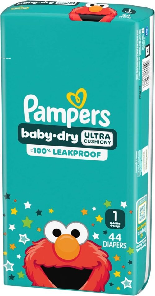 Pampers Diapers – Baby Dry – Size 1, 44 Count, Absorbent Disposable Infant Diaper (Packaging May Vary)