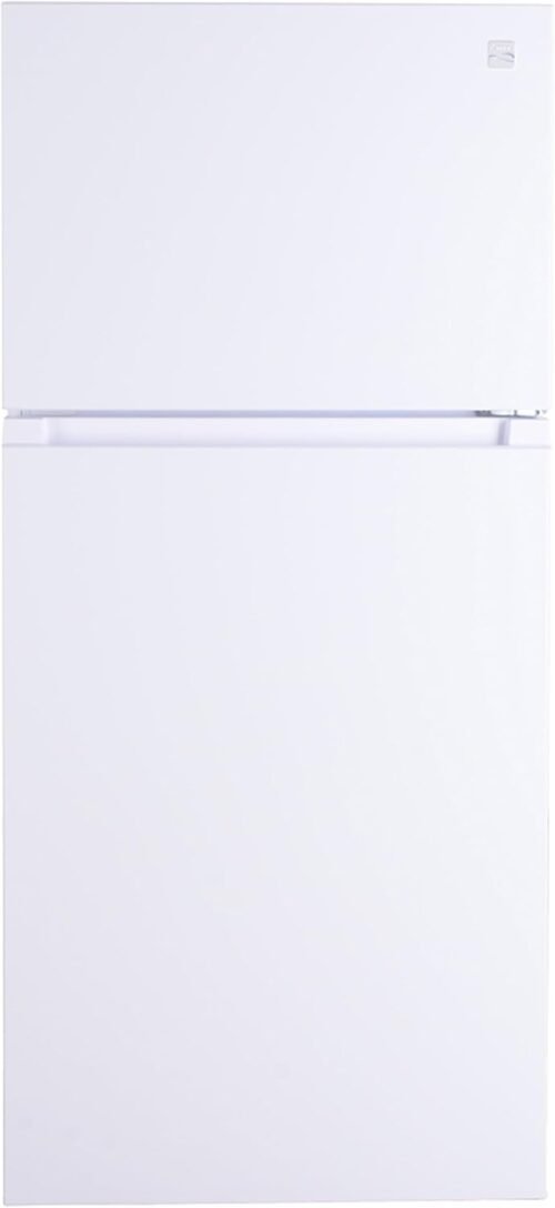Kenmore 46-62312 30″ Top Mount Refrigerator with Freezer – Adjustable Shelving, Humidity-Controlled Crispers, Optional Ice Maker, LED Lighting, ENERGY STAR Certified, 18.2 cu. ft. Capacity – White